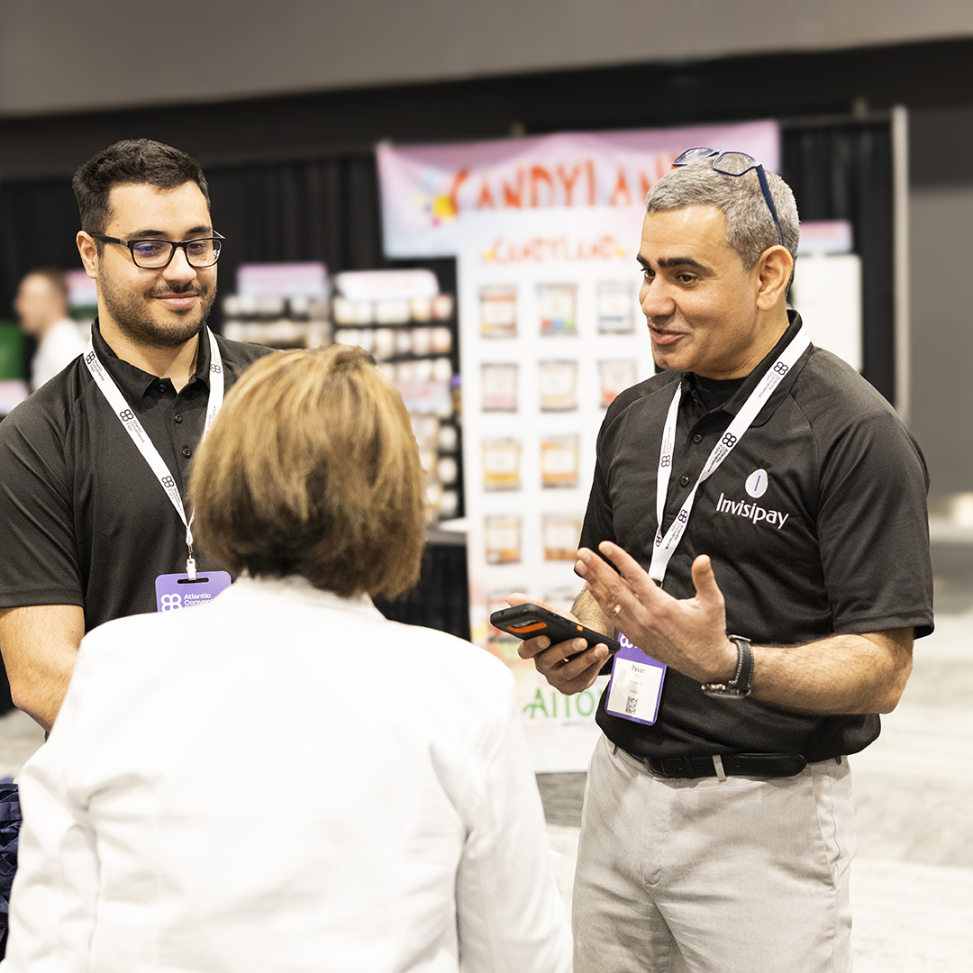 Conversations at an industry event